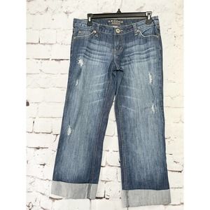 Arizona Jean Co Distressed Cropped Capri Jeans 9